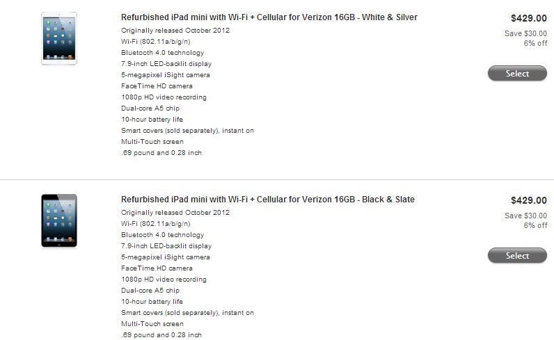 Refurbished iPad4 and iPad mini