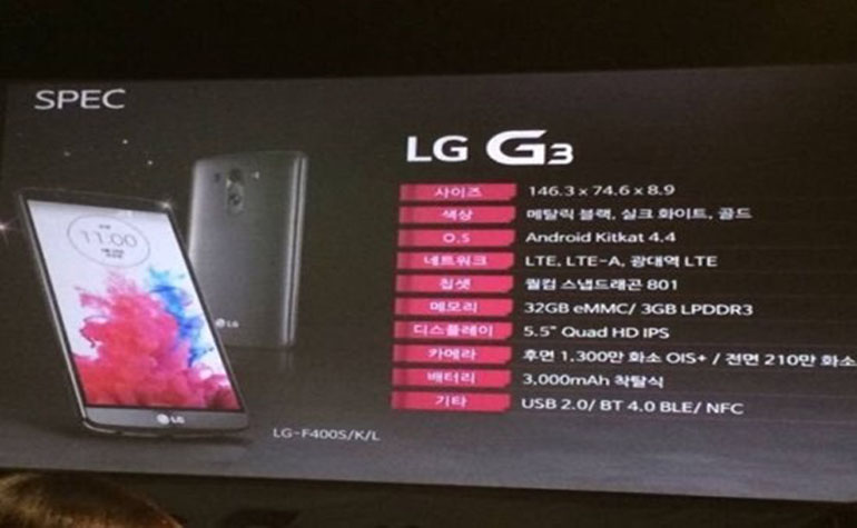 Спецификации LG G3