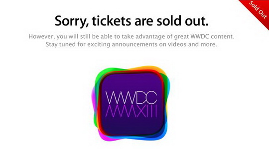 WWDC 2013 tickets sold