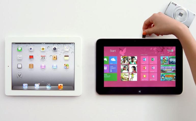 Microsoft снова сравнивает Windows-планшет с iPad