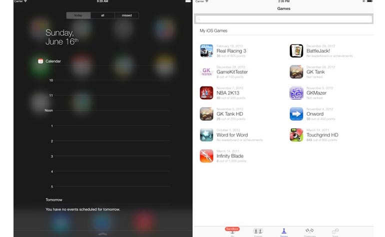 Первый взгляд на iOS 7, запущенной на эмуляторе iPad